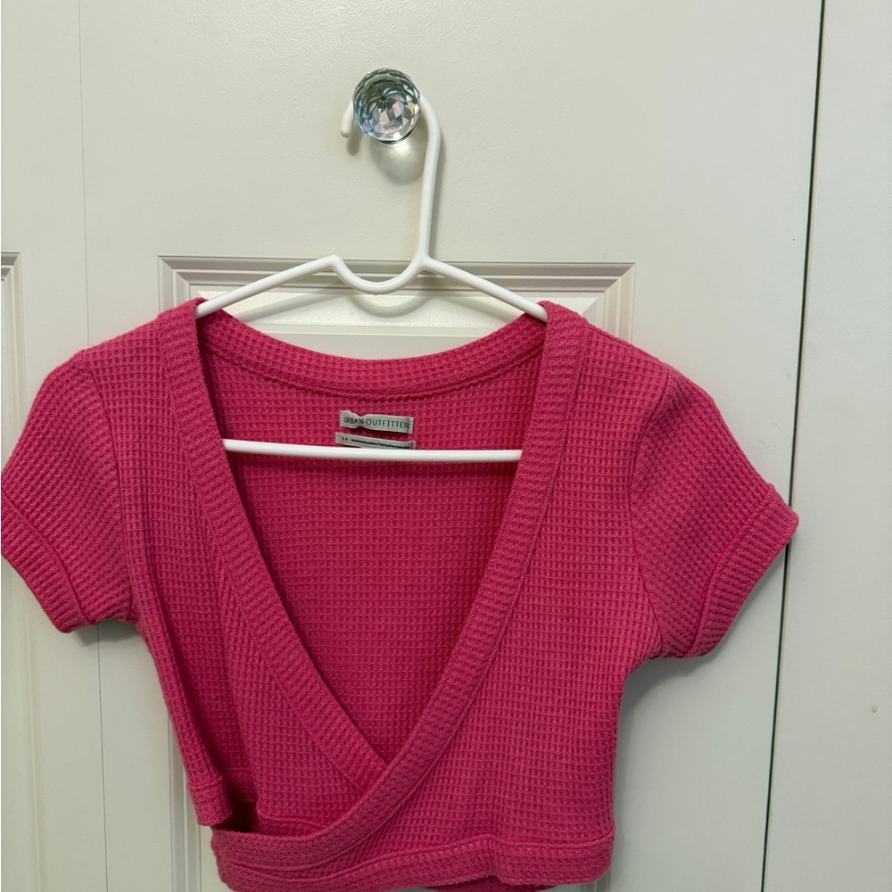 Urban Outfitters Pink Waffle Knit Wrap